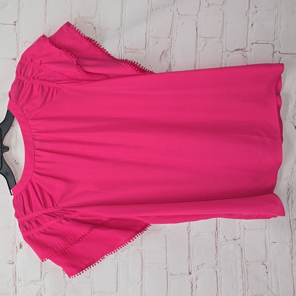 Zac & Rachel Tiered Sleeve Button Front Blouse Women’s Plus Size Top 2x - Picture 9 of 13